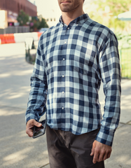 "Gratiot" - Blue Plaid: FEATHERWEIGHT