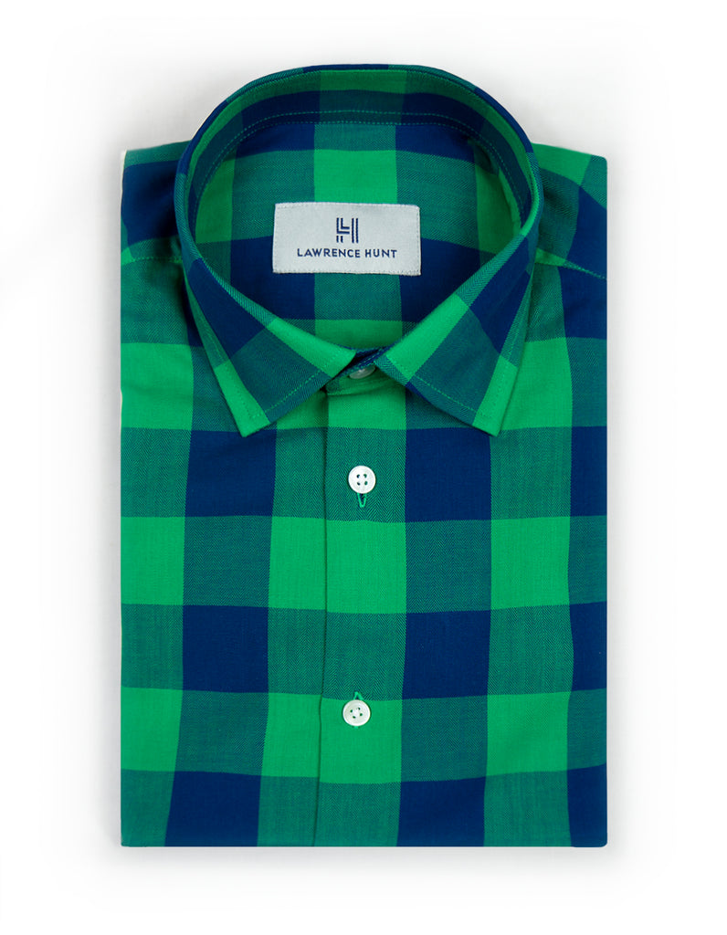 "Edison" - Green & Blue Plaid: NO SWEAT