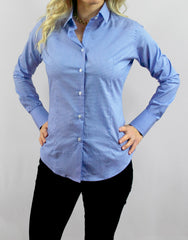 "Beacon" - Women's Blue Micro Check: No Sweat