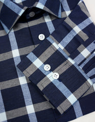 "Marywood" - Blue & Black Check: NO SWEAT