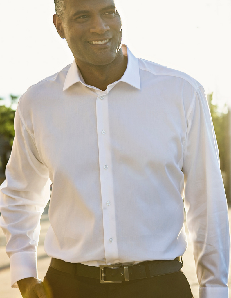 White Mens Dress Shirt | Performance I 100% Cotton I Sweat-resistent I Breathable Lawrence Hunt White Mens Dress Shirt | Performance I 100% Cotton I Sweat-resistent I Breathable Lawrence Hunt