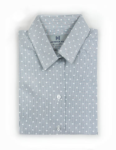lawrence hunt's no sweat dress shirt Blue Gingham Button Down Dress Shirt - No Sweat - Dry-Fit